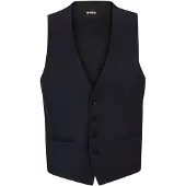 BOSS ONE Slim-fit gilet in een serge van scheerwol Maat 28