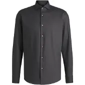 BOSS Regular-fit overhemd van gemakkelijk te strijken twill van stretchkatoen