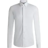 BOSS Slim-fit overhemd van een hoogwaardige katoenmix met stretch Maat 45