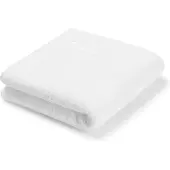 BOSS Witte katoenen handdoek met logostiksel