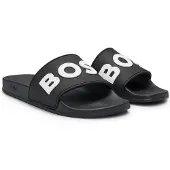 BOSS Heren Kirk slippers zwart (38), Plat, Geen, Strandkleding 50498241