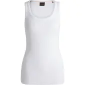 BOSS Dames T-shirt Emmatite wit (XS), Casual, Katoen, Mouwloos / spaghettibandjes 50504245