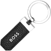 BOSS Sleutelhanger van generfd rundleer met logo’s in een cadeaubox