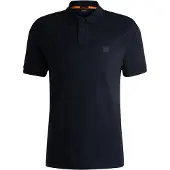 BOSS Orange Passenger polo effen donkerblauw slim fit katoen