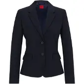 HUGO Single-breasted blazer van stretchmateriaal met notch-revers Maat 32