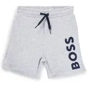 BOSS Kindershort van fleece met verticale logoprint Maat 74