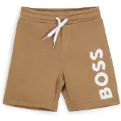BOSS Kindershort van fleece met verticale logoprint