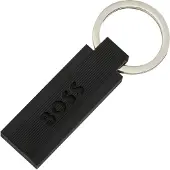 BOSS Sleutelhanger van zwart silicone en messing met logo