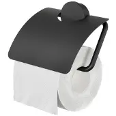 Geesa Toiletrolhouder met klep Opal Zwart