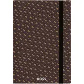 BOSS Camelkleurig A5-notitieblok met monogramdessin