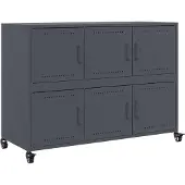 vidaXL Dressoir 100,5x39x72 cm staal antracietkleurig