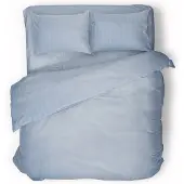 Eleganzzz Dekbedovertrek Hotel Kwaliteit Satijn Streep - baby blauw 200x200/220cm