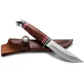 ØYO Oyo Geilo Knife W/ Leather Sheath, jachtmes, bruin