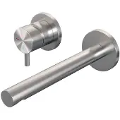Brauer Brushed Edition inbouw wastafelmengkraan met rechte uitloop en rozetten model B2 RVS geborsteld PVD