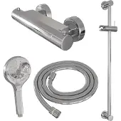 Brauer Douchekraanset Chrome Edition Opbouw Met Glijstang En Ronde Handdouche Chroom
