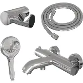 Brauer Edition Badthermostaat Met Badset - 3 Standen Handdouche - Chroom - Messing - Kranen, Douchekranen, Douchesets, Opbouw Douchesets, - Kranen, Douchekranen, Douchesets, Opbouw douchesets,