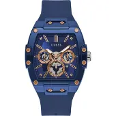 GUESS Analoog horloge 'PHOENIX' donkerblauw / goud / zilver