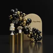 PartyPro Ballonnenboog (Black-Gold)