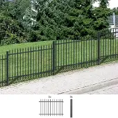 Alberts Metalen hek Chaussee Hoogte: 100 en 120 cm, totale lengte: 10 m, voor plaatsing in beton (set, 12 stuks)
