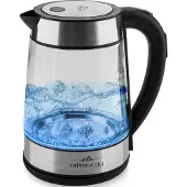 Eta waterkoker CRYSTELLA, glazen uitvoering, digitaal, model ETA715390000, glas, 2200 W, 1.7 liter, temperatuurregeling, waterniveau-indicator