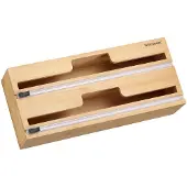 Westmark Folierolhouder Met Kartelrand – aluminiumfolie en huishoudfolie rolhouder met kartelrand, moeiteloos afscheuren van folie zonder scheuren, rollen tot 31cm – bamboe