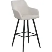 Beliani CASMALIA - Barkruk set van 2 - Taupe - Fluweel
