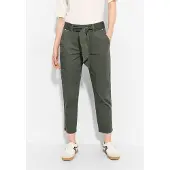 Cecil Dames Papertouch broek met riem in Groen, Gr: XL