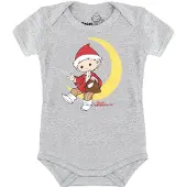 Logoshirt Rompertje/body geel / grijs / vuurrood / wit