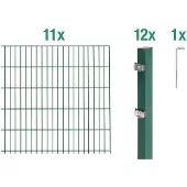 Alberts Dubbelstaafmat hekwerk Basisset Hoogte: 80 - 160 cm, totale lengte: 4 - 30 m, voor plaatsing in beton (set)