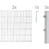 Alberts Dubbelstaafmat hekwerk Basisset Hoogte: 80 - 160 cm, totale lengte: 4 - 30 m, voor plaatsing in beton (set)
