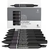 Promarker 6-set Black &amp; Blender
