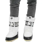 Moon Boot Dames Icon Nylon Laarzen zwart, wit (35/38), Plat, Geen, Casual, Sneeuw 80D1400440