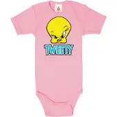 Logoshirt Rompertje/body 'Looney Tunes Tweety-Print' lichtblauw / geel / pink