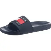 Tommy Hilfiger Muiltjes 'Essential' marine / vuurrood / wit