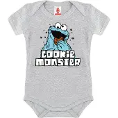 Logoshirt Rompertje/body 'Cookie Monster' grijs