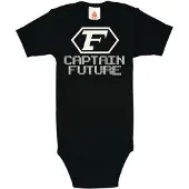 Logoshirt Rompertje/body 'Captain Future' beige / zwart