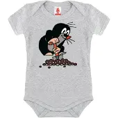 Logoshirt Rompertje/body 'Der kleine Maulwurf' grijs