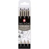 Sakura Pigma Micron - 02, 04 &amp; 08 zwart - 3 stuks