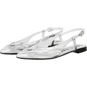 Moschino Goatskin Ballerina Silver Maat: 39 | Ballerina's Outlet | Dames | Zilver