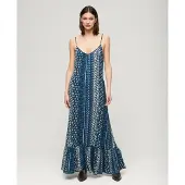 Superdry Beach Maxi-hemdjurk Blauw Grootte: 34