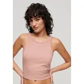 Superdry Tanktop met Ruches Roze Grootte: 34