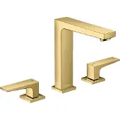 Hansgrohe Wastafelmengkraan metropol 3-gats 160 met rechte greep en push-open afvoer gepolijst goud