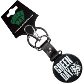 Green Day - Stacked Logo & Grenade Circle Sleutelhanger - Zwart