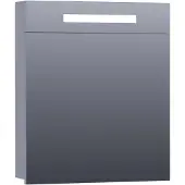 Brauer Promise Spiegelkast 59x70cm MDF 1 Deur Met Directe LED Verlichting Boven - Rechtsdraaiend - Mat Grijs - Spiegels, Spiegelkasten - 8720359341693