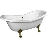 Polysan Charleston Vrijstaand bad 188x83x69cm, bronzen poten, wit