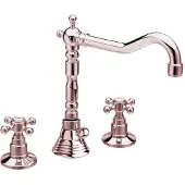 Sapho Wastafelmengkraan retro 3-gats antea 2-knop uitloop gebogen 17.5 cm rose goud