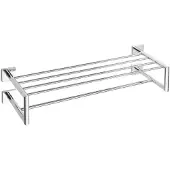 Sapho Dubbele Handdoekhouder X-Square Hangend met Plankopslag 62 cm Chroom