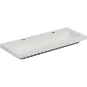 Saqu Slimline Square 2.0 wastafelblad met 2 kraangaten 100x40cm Wit
