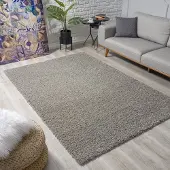 Muratap Loca shaggy vloerkleed lichtgrijs hoogpolig- 300x400 cm