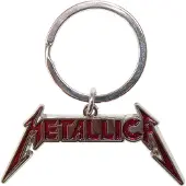Metallica - Bright Red Logo Sleutelhanger - Zilverkleurig/Rood